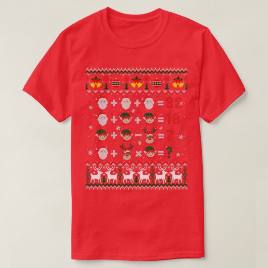 Wiskunde kerstkerstfeestdagen Wiskunde vergelijkin T-shirt (Design voorkant)