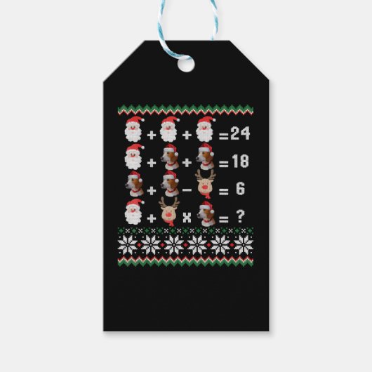 Wiskunde kerstleraar cadeaulabel (Voorkant)