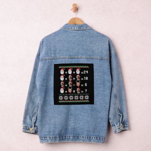 Wiskunde kerstleraar denim jacket (Hangar)