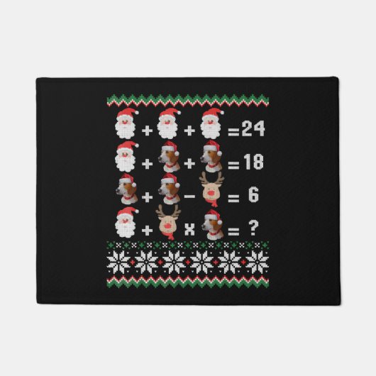 Wiskunde kerstleraar deurmat (Voorkant)