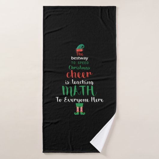 Wiskunde Kerstleraar Elf Gift-design Badhanddoek (Badhanddoek)