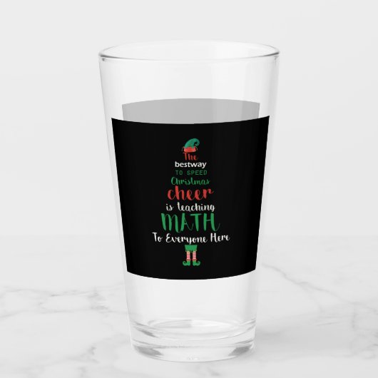 Wiskunde Kerstleraar Elf Gift-design Glas (Voorkant)