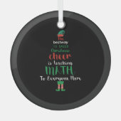 Wiskunde Kerstleraar Elf Gift-design Glas Ornament (Voorkant)