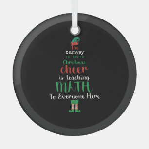 Wiskunde Kerstleraar Elf Gift-design Glas Ornament