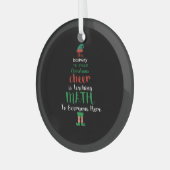 Wiskunde Kerstleraar Elf Gift-design Glas Ornament (Voorkant links)