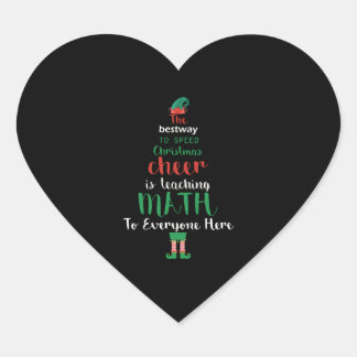 Wiskunde Kerstleraar Elf Gift-design Hart Sticker