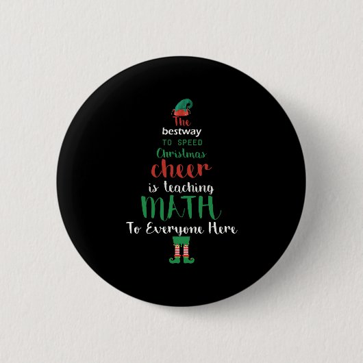 Wiskunde Kerstleraar Elf Gift-design Ronde Button 5,7 Cm (Voorkant)