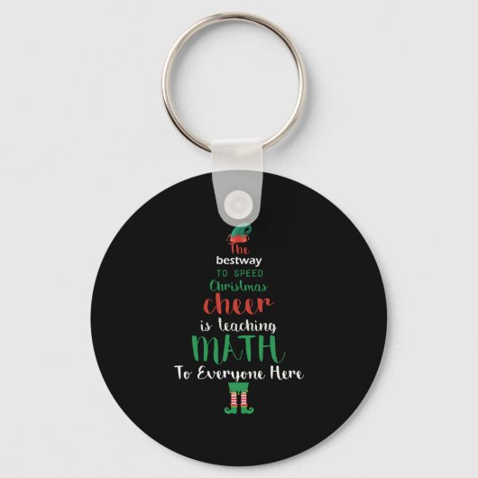 Wiskunde Kerstleraar Elf Gift-design Sleutelhanger (Voorkant)