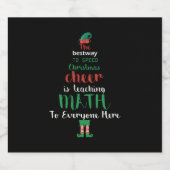 Wiskunde Kerstleraar Elf Gift-design Sparkling Wijnetiket (Enkel label)