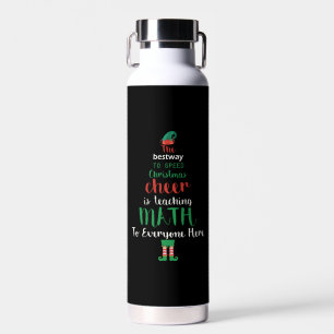 Wiskunde Kerstleraar Elf Gift-design Waterfles