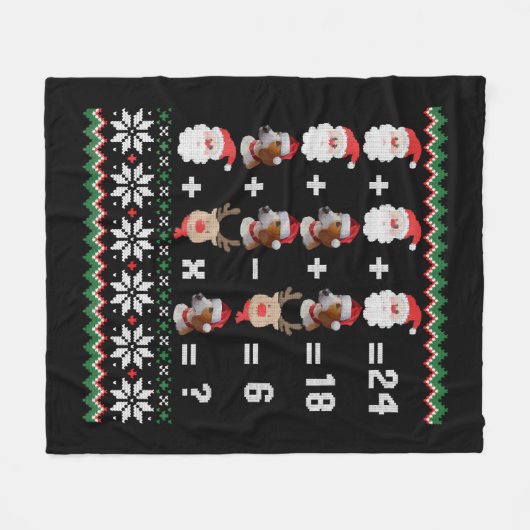 Wiskunde kerstleraar fleece deken (Voorkant (Horizontaal))