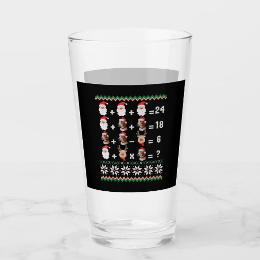 Wiskunde kerstleraar glas (Voorkant)