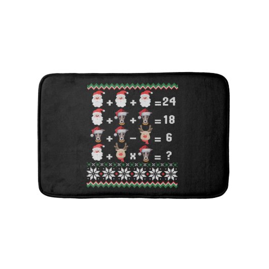 Wiskunde Kerstleraar GREYHOUND Badmat (Voorkant)