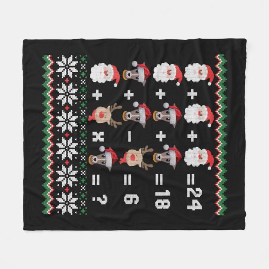 Wiskunde Kerstleraar GREYHOUND Fleece Deken (Voorkant (Horizontaal))