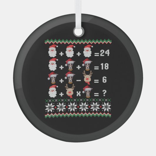 Wiskunde Kerstleraar GREYHOUND Glas Ornament (Voorkant)