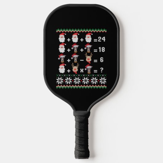 Wiskunde Kerstleraar GREYHOUND Pickleball Paddle (Voorkant)