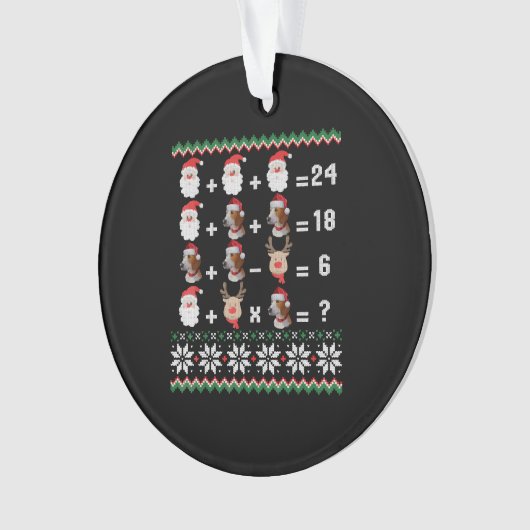 Wiskunde kerstleraar ornament (voorkant)