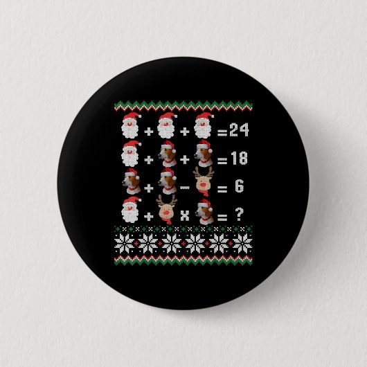 Wiskunde kerstleraar ronde button 5,7 cm (Voorkant)