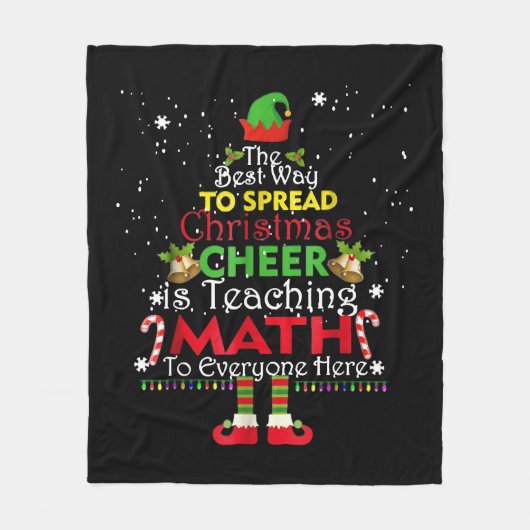 Wiskunde Kerstleraar Shirt Elf met kerstmis Fleece Deken (Voorkant)