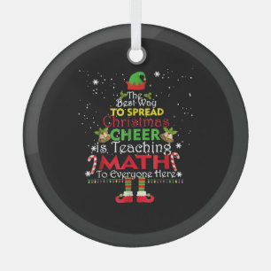 Wiskunde Kerstleraar Shirt Elf met kerstmis Glas Ornament
