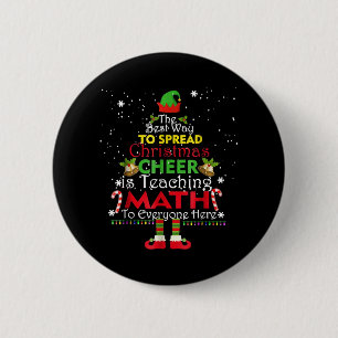 Wiskunde Kerstleraar Shirt Elf met kerstmis Ronde Button 5,7 Cm