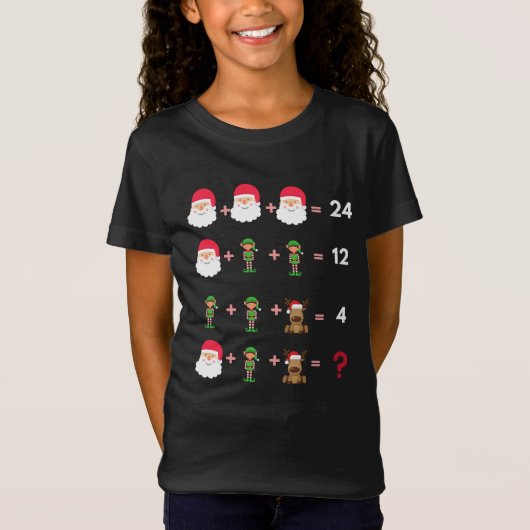 Wiskunde Kerstleraar Shirt Quiz T-Shirt (Voorkant)
