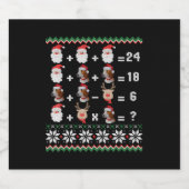 Wiskunde kerstleraar sparkling wijnetiket (Enkel label)