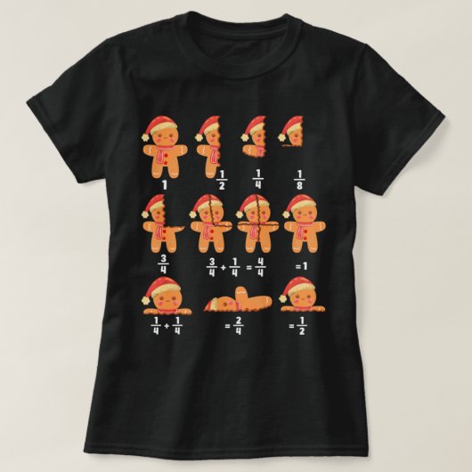 Wiskunde Kerstmis Gingerbrood Mathemaleraar Nerd T-shirt (Design voorkant)