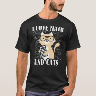 Wiskunde Kitty Kat Ik Hou Van Wiskunde En Katten W T-shirt