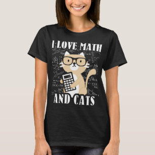 Wiskunde Kitty Kat Ik Hou Van Wiskunde En Katten W T-shirt