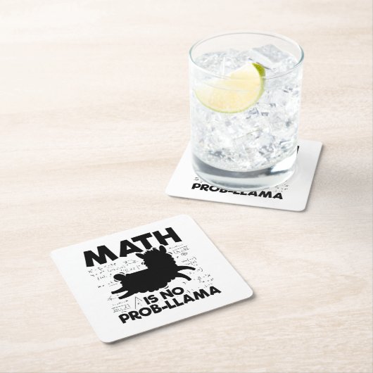 Wiskunde Lama | wiskunde leraar school Gift Idee Kartonnen Onderzetters (Insitu)