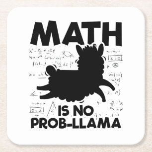 Wiskunde Lama   wiskunde leraar school Gift Idee Kartonnen Onderzetters