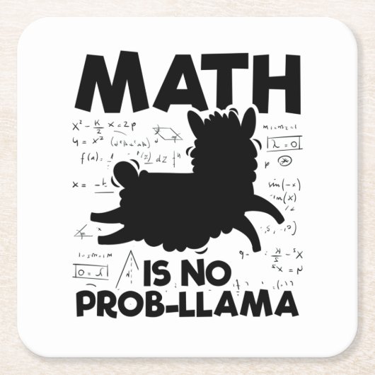 Wiskunde Lama | wiskunde leraar school Gift Idee Kartonnen Onderzetters (Voorkant)