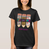 Wiskunde Leerleraar Teach Love Inspire Pencil Stro T-shirt (Voorkant)