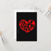 Wiskunde Leerleraar Valentijnsdag Kaart (Voorkant / Achterkant in situ)