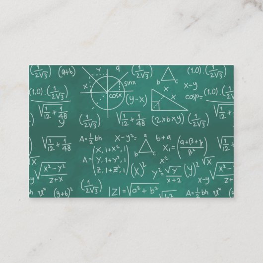 Wiskunde leerlingenbord visitekaartje (Achterkant)