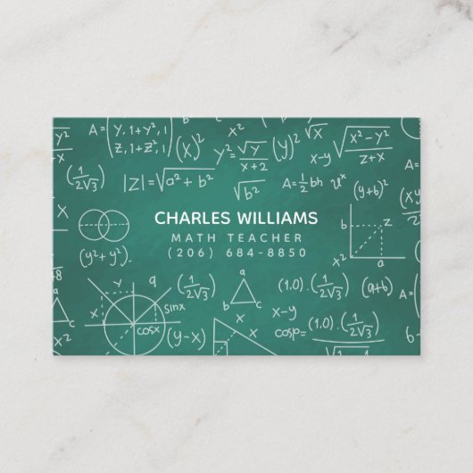 Wiskunde leerlingenbord visitekaartje (Voorkant)