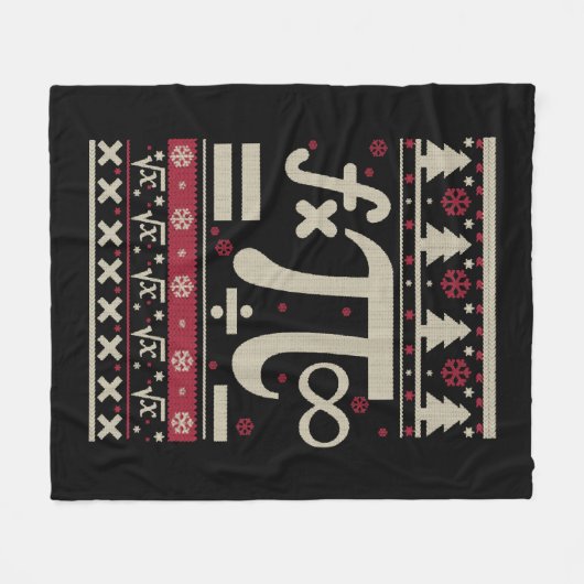 Wiskunde lelijke kerst fleece deken (Voorkant (Horizontaal))