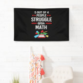 Wiskunde leraar 5 van de 4 personen spandoek (Insitu)