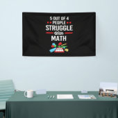 Wiskunde leraar 5 van de 4 personen spandoek (Beurs)