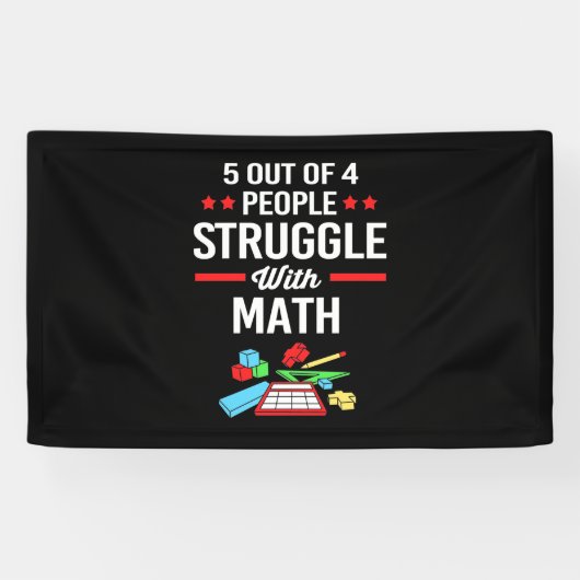 Wiskunde leraar 5 van de 4 personen spandoek (Horizontaal)