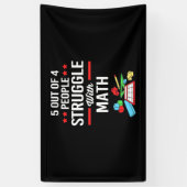 Wiskunde leraar 5 van de 4 personen spandoek (Verticaal)