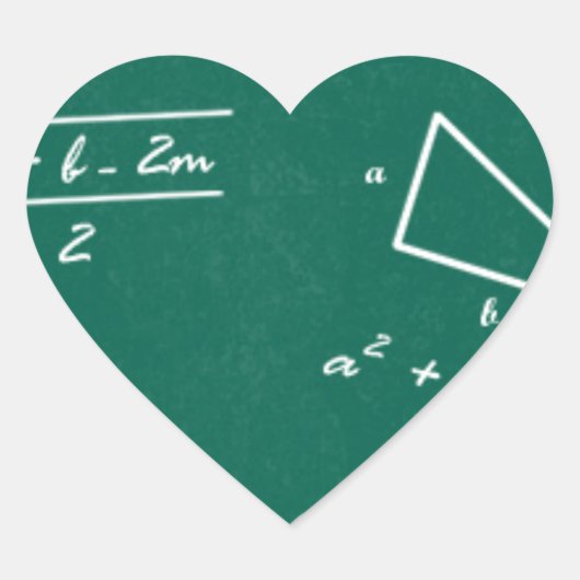 wiskunde leraar algebra geek hart sticker (Voorkant)
