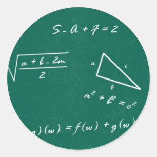 wiskunde leraar algebra geek ronde sticker