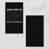 Wiskunde leraar Algebra Wat voor deel van niet beg Visitekaartje (Voorkant / Achterkant)