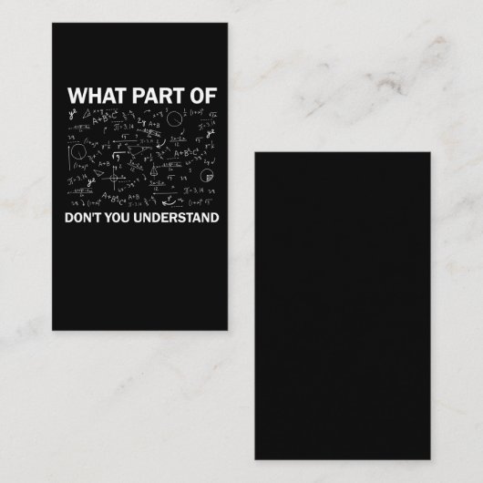 Wiskunde leraar Algebra Wat voor deel van niet beg Visitekaartje (Voorkant / Achterkant)