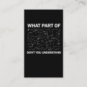 Wiskunde leraar Algebra Wat voor deel van niet beg Visitekaartje (Voorkant)