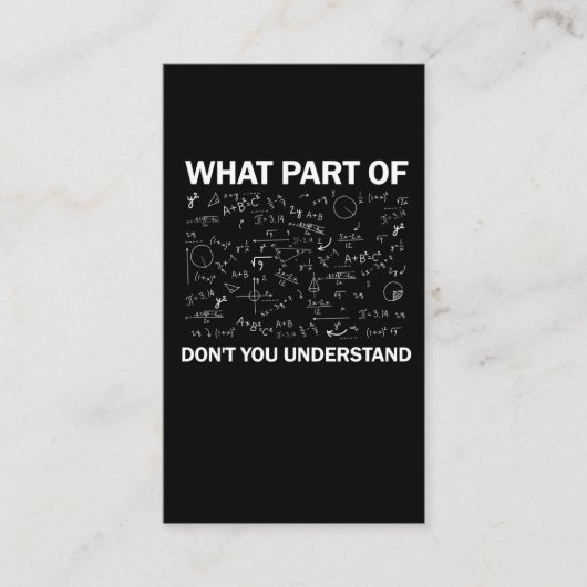 Wiskunde leraar Algebra Wat voor deel van niet beg Visitekaartje (Voorkant)