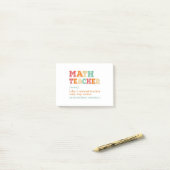 Wiskunde leraar als normale leraar, alleen maar al post-it® notes (Op bureau)