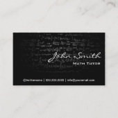 Wiskunde leraar beroepsmatige formules donker visitekaartje (Voorkant)